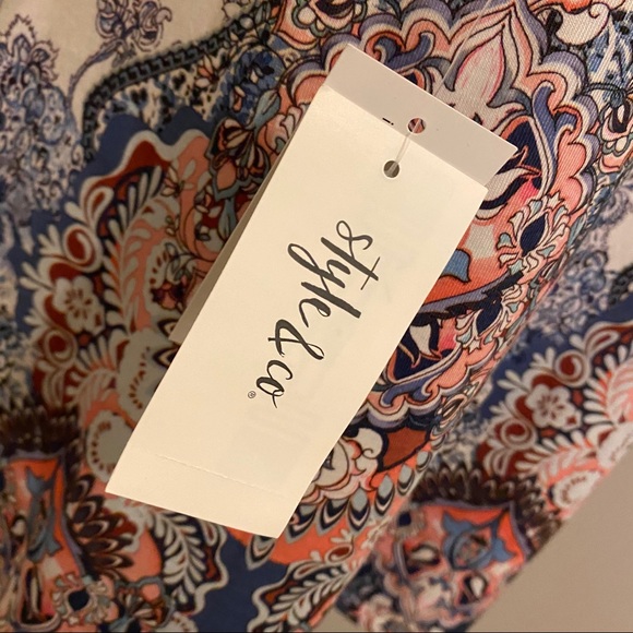 STYLE & CO Floral Print Sheer Flare Sleeve Top - Picture 11 of 13